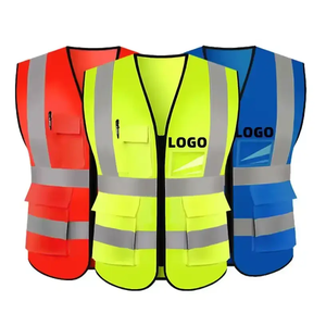 <span class=keywords><strong>Gilet</strong></span> <span class=keywords><strong>de</strong></span> sécurité avec multi-poches logo personnalisé haute visibilité haute visibilité jaune <span class=keywords><strong>orange</strong></span> réfléchissant pour la construction, le trafic et le <span class=keywords><strong>travail</strong></span> - Product Image 4
