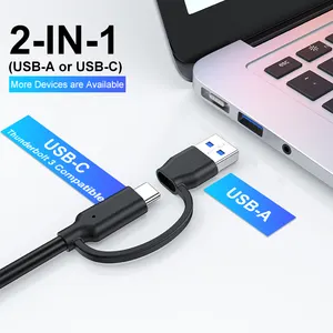 RSHTECH 7-in-1 Typ C USB3.1 Powered Hub 12V/2A 10 Gbit/s Ladestation Docking station USB Hub 7 Ports Hub für PC Laptop