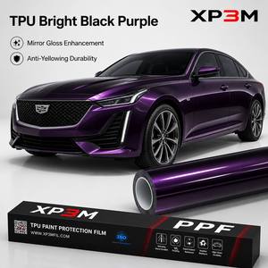 XP3M Glossy Black <b>Magic</b> Purple OEM Gloss TPU Color PPF Car Wrap Vinyl 7.5 Mil Black Vinyl Wrap Car Black PPF Black Car Wrap - Product Image 1