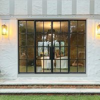 Portes en fer, portes intérieures en acier avec cadre en verre, portes françaises style Crittall