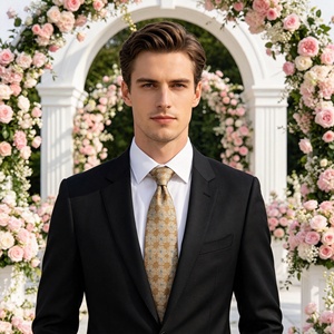 Jacquard Polyester Necktie Custom Logo Luxury Business Formal Fashion Woven Company Stripe Men Tie - Product Image 4