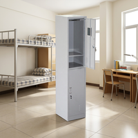 Casiers métalliques en acier à 2 portes pour employés, prix abordable, modernes, pour écoles et gymnases, avec serrure à clé, revêtement en poudre, durables