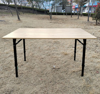 Table de camping pliable en aluminium pour l'extérieur - Légère et écologique pour la randonnée, la pêche et l'utilisation en jardin