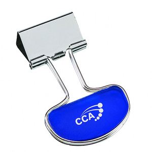 Clip publicitaire promotionnel avec impression UV, en acier inoxydable, avec bras en plastique – Cadeau de papeterie personnalisé pour événements, 25 mm - Product Image 2