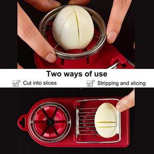 <span class=keywords><strong>2025</strong></span> nhựa công cụ nhà bếp đa-slicer Máy 2-in-1 thép không gỉ trứng Beater tay đẻ trứng eggtopper Slicer cho salad - Product Image 2