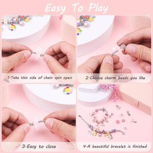 Pulsera de Dibujos Animados en Oferta, Juego de Pulseras DIY Hechas a Mano, Chapadas en Oro, Aleación de Cobre, Caja de Regalo de Joyería, Pulsera Unisex con Dijes de Mariposa de Fantasía - Product Image 3