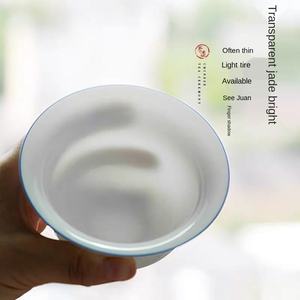 <span class=keywords><strong>Dulce</strong></span> porcelana blanca cubierta de la taza de té único no-escaldadura gaiwan huevo-shell kung fu té cuenco de té de cerámica customizationLOGO - Product Image 3