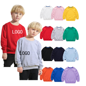 Vêtements Enfant Personnalisables Logo Sweatshirts à Capuche Garçons Tout-Petits Couleur Unie Col Rond Pull Oversize Molleton Coton - Product Image 1