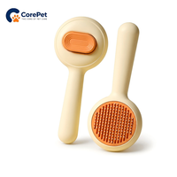 Brosse démêlante mini pour animaux de compagnie, pour chats et chiens, peigne à picots ronds en PP, outil de toilettage auto-nettoyant en un clic