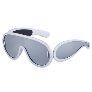 Lunettes de soleil sportives pour femmes à grande monture argentée C14, verres en film mercure, protection UV400, résistantes au vent, lentilles PC, vente en gros transfrontalière - Product Image 2