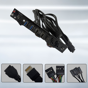 Cable de panel frontal <span class=keywords><strong>USB</strong></span> Dual <span class=keywords><strong>USB</strong></span> 3,0 y <span class=keywords><strong>USB</strong></span> 2,0 Cable de extensión de conexión de placa base Cable extensor de salida de entrada de Audio para caja de PC - Product Image 3
