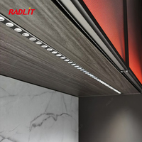 Bandes LED encastrées modernes et écologiques en aluminium et plastique, anti-éblouissement, avec capteur tactile, CRI 90, pour armoires de cuisine