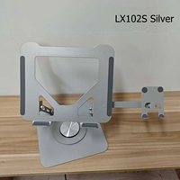 Support d'ordinateur portable rotatif à 360 degrés avec support pour téléphone 180 °   Support de bureau inclinable et réglable en hauteur (35-138 mm) en acier et ABS pour la maison et le bureau