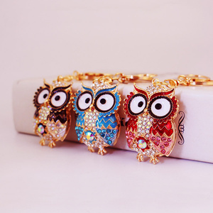 Vente chaude charme femmes sac ornements mignon chien lapin ours porte-clés accessoires strass diamant porte-clés cadeau pour voiture porte-clés - Product Image 3