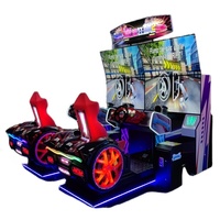 Simulateur d'arcade vidéo de course de luxe Machine de jeu de course de voiture à double écran de 55 pouces