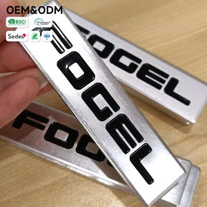 Plaques signalétiques métalliques gravées personnalisées en aluminium anodisé brossé, émaillées noires 3D, pour accessoires automobiles et motos - Product Image 3