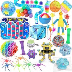 Lot de jouets anti-stress sensoriels à presser, anti-éclatement, avec chaîne tournante et jouets Taba Squishy pour enfants - Product Image 1