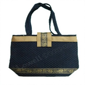 Medium Dot Pattern Textile Shopping <b>Bag</b> With Buckle Strap Handle Daily Use - Product Image 1