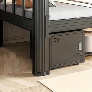 Literas de metal blanco con almacenamiento y rieles de seguridad Cama doble de <span class=keywords><strong>loft</strong></span> completo para niños Adolescentes Habitaciones pequeñas - Product Image 5