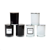 Bocaux à bougies en verre blanc translucide de 315 ml/10,5 oz (6 pièces/carton) - Couvercle hermétique en métal, expédition en 3 jours et emballage en carton ondulé EPE