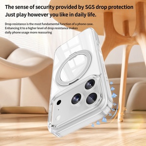 New Magnetic Mobile Phone <b>Cases</b> for iPhone 17 16 Pro Max <b>Wireless</b> <b>Charging</b> With 360° Metal Ring Stand Shockproof Back Cover - Product Image 6