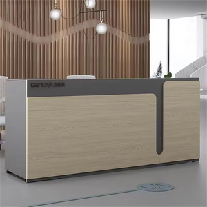Muebles comerciales de madera, muebles de recepción de oficina, mostrador de recepción moderno, escritorio ejecutivo, Mostrador de tienda, mesa de recepción de centro comercial - Product Image 2