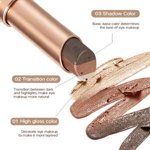 Wholesale OEM ODM Hot Sell Dual Color Eyeshadow Stick Matte Shimmer Gradient Lazy Eye <strong>Makeup</strong> Daily Dating Travel Beginner - Product Image 2