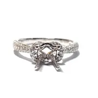 Классический дизайн любовь полированная 18 каратного белого настоящим бриллиантом Драгоценные Камни Круглые Полу-монтажный обручальное кольцо для женщин