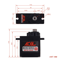 AGFRC 21T Moteur DC brossé Couple élevé 2.8Kg-cm Vitesse 0.10sec Micro RC Servo pour petites voitures/avion