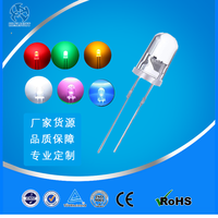 Perles LED rondes de 5 mm à brancher en usine avec couleur F3-F5, broches longues/courtes, carte 5V, CRI élevé 80Ra, puce InGaN, durée de vie de 50 000 heures