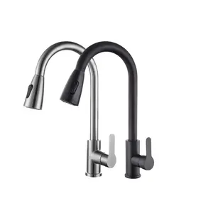 Preço barato Torneira De Cozinha De Aço Inoxidável Escovado Single Handle Pulverizador Mixer Sink Faucets