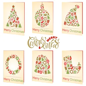 Natal Personalizado De Folha De Ouro Cartões De Natal Conjunto De Feriado Em Massa Obrigado Cartões De Saudação De Anos Novos Cartões