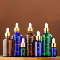 Flacons compte-gouttes en verre gradués réutilisables, contenants de stockage d'huiles essentielles avec marques d'échelle, 10 ml, 20 ml, 30 ml, 100 ml