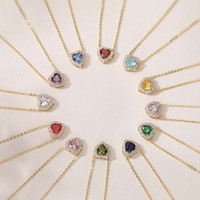 Collar de Mujer con Colgante de Corazón de Amor para Cumpleaños, Cadena de Eslabones de Cobre Chapado en Oro, Estilo Moderno