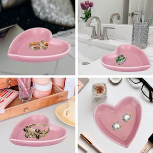 Custom Logo <b>Ceramic</b> <b>Ring</b> Dish Jewelry Tray Heart Shaped With Golden Love Personalized Fun Gift - Product Image 4