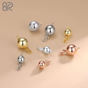 Collar con abalorio de cuentas de oro de 18 quilates de Plata de Ley 925, cierres geométricos chapados en oro, accesorios de joyería DIY - Product Image 1