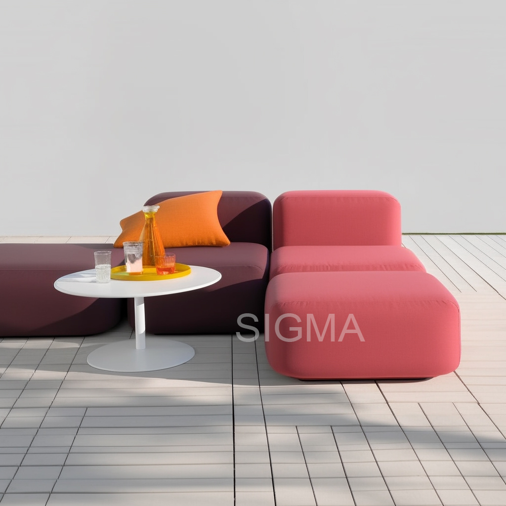 Simplicity modern patio outdoor furniture Creative Contrasting color sectionals sofa set