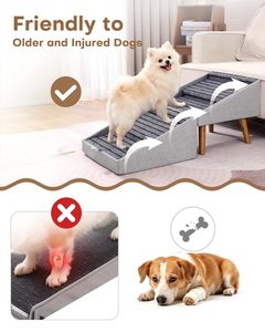 ZMaker Nuevas Escaleras y Otomana 2 en 1 para Mascotas, Escaleras Plegables para Perros para Sofá, Escaleras Antideslizantes de Madera para Mascotas con Diseño de Otomana Dividida - Product Image 3