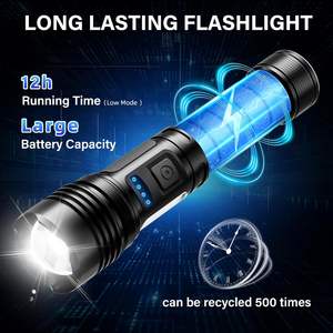 Lampe torche LED portable étanche en ABS, 3 modes, rechargeable par USB, pour camping, randonnée et situations d'urgence (vente en gros) - Product Image 6
