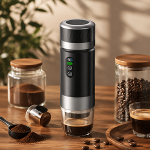 เครื่องชงกาแฟไฟฟ้าแบบพกพา สแตนเลสพรีเมียม 80 มล. หน้าจอดิจิตอล ชาร์จผ่าน USB เครื่องชงเอสเพรสโซแบบมือถือ ร้อนและเย็น - Product Image 1