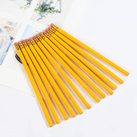 Crayon HB jaune avec gomme, logo personnalisé, fabricant, vente en gros, certifié FSC, fournitures scolaires et de bureau en bois