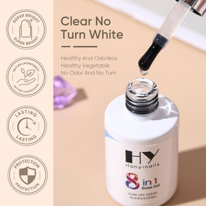 Sơn móng tay gel nhựa tự nhiên Hanyi Premium HEMA TPO đa chức năng 8 trong 1, nhãn hiệu riêng, đèn LED chiếu sáng - Product Image 3