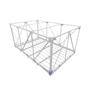Collapsible storage steel wire mesh container folding stillage cage industrial transport forklift stackable metal box pallet