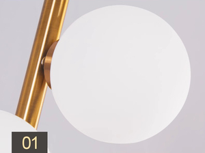 Đèn sàn xoắn ốc với quả cầu thủy tinh mờ Carrara cơ sở đá cẩm thạch tối giản ánh sáng điêu khắc hiện đại cho phòng khách nghiên cứu - Product Image 5