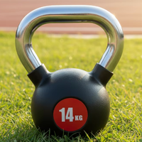 Kettlebell en acier recouvert de caoutchouc antidérapant, poids standard personnalisable, durable, pour la mise en forme physique, l'entraînement de force et le développement musculaire