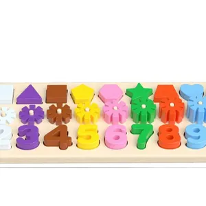 RTS 교육 완구 유치원 교육 디지털 눈송이 모양 나무 퍼즐 어린이 장난감 퍼즐 장난감 어린이를위한 3d