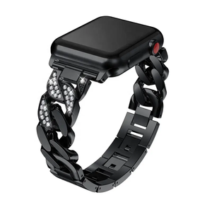 Bracelet de montre en diamant, chaîne en jean à une rangée de strass pour Apple Watch 38mm 42mm pour <span class=keywords><strong>Iwacth</strong></span> 6 7 8Series - Product Image 3