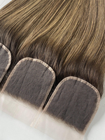 Topper en cheveux humains non chirurgical, avec base en dentelle HD respirante, base en soie Balayaga, pour femmes, base mono, à clipser