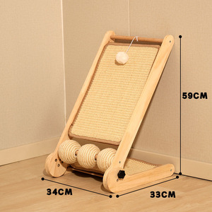 Griffoir pour <span class=keywords><strong>chat</strong></span> en bois massif écologique moderne, pliable en forme de L, réglable, protecteur de meubles pour les grands chats - Product Image 2