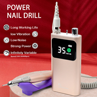 Offre Spéciale – Ponceuse à Ongles Électrique Portable en Acier Inoxydable Ultra-Résistante 35000 tr/min, Sans Balais, Prise Universelle US/UK, Autonomie de 8 Heures